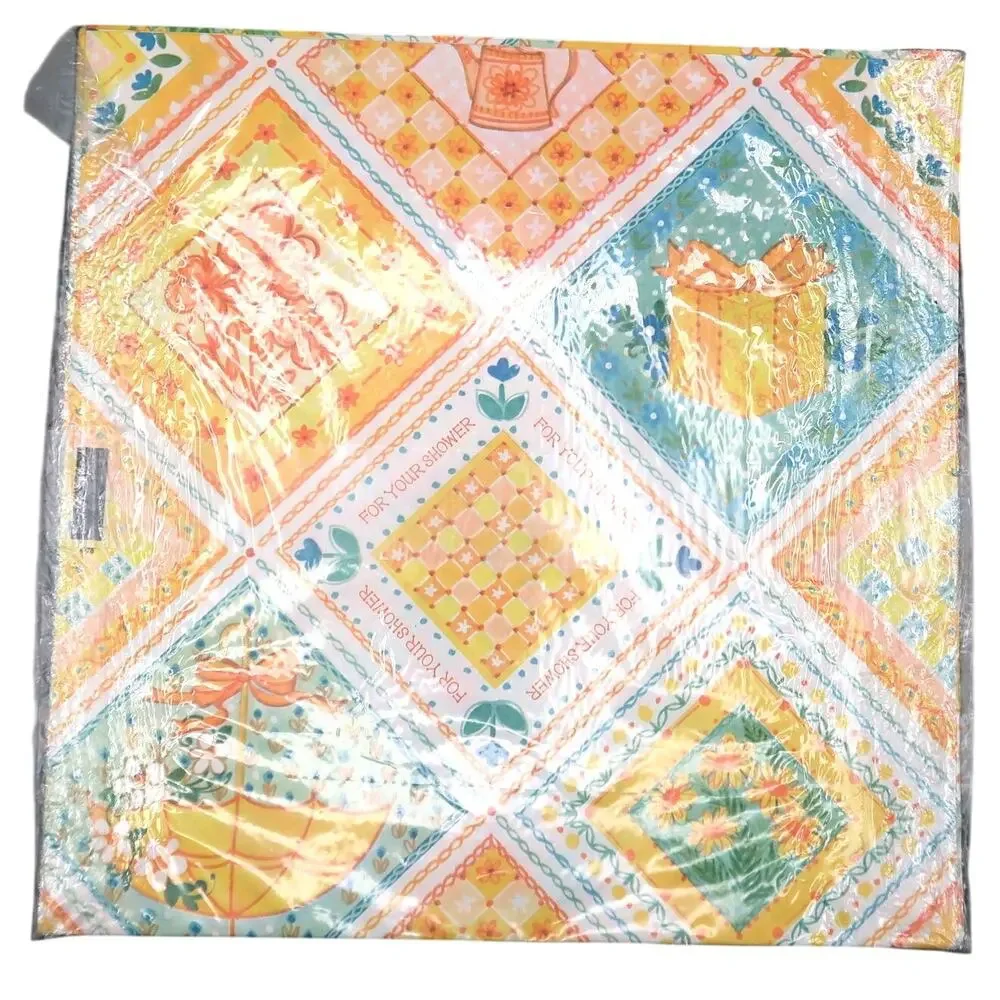 Rust Craft Yellow Wedding Shower Gift Wrap Vintage Retro New Old Stock Bridal